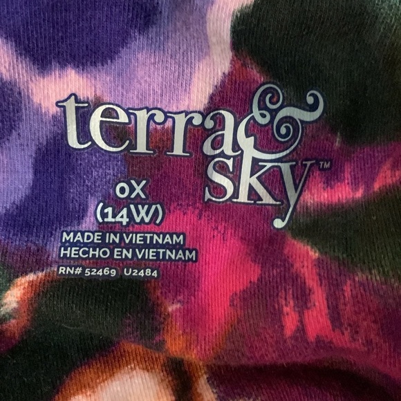 Terra & Sky Work Out Yoga Leggings Size 14 Pink Purple Brown Cream - Picture 5 of 7